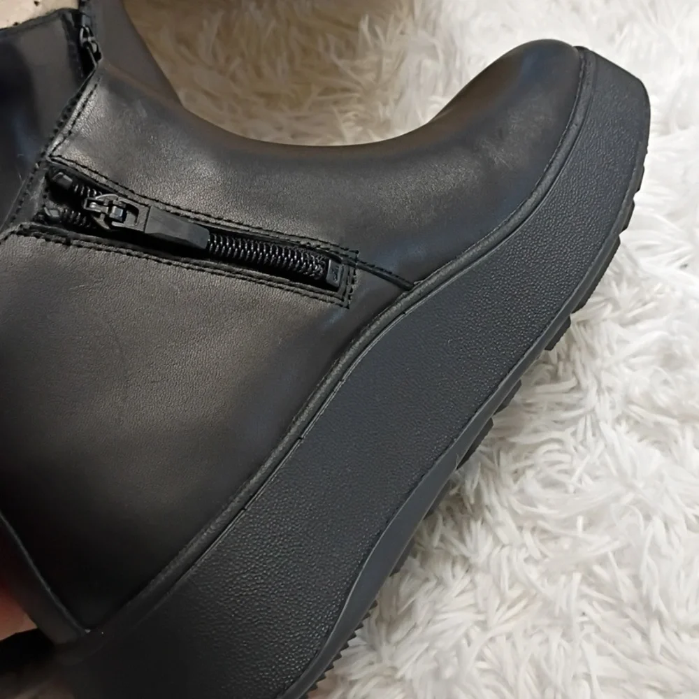 Fitflop F-Mode Leather Platform Zip Ankle Boots Women's Sz 8.5  EU 40 🆕 - Picture 5 of 11